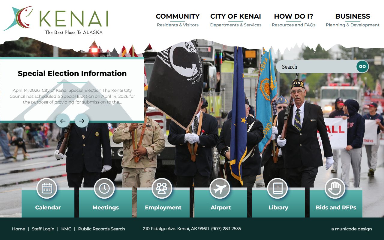 City of Kenai Alaska official municipal records and genealogy resources