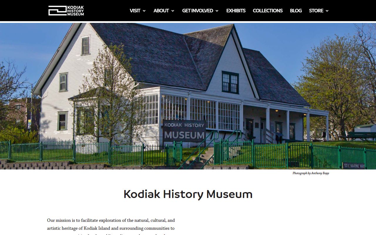 Kodiak History Museum formerly Baranov Museum in Kodiak Alaska showing the historic Erskine House building