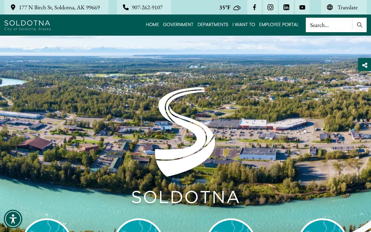 City of Soldotna government building in Soldotna Alaska showing municipal offices and administrative center