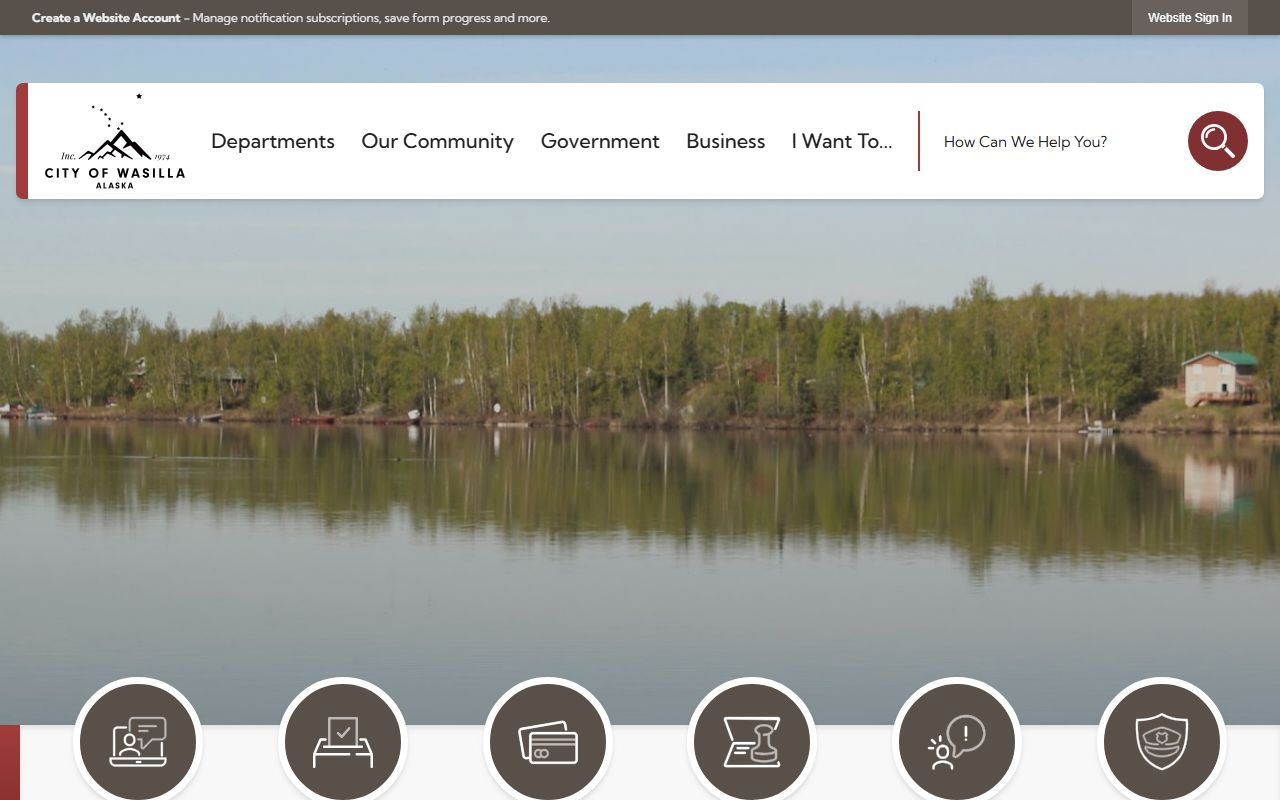 City of Wasilla government building in Wasilla Alaska showing local government offices