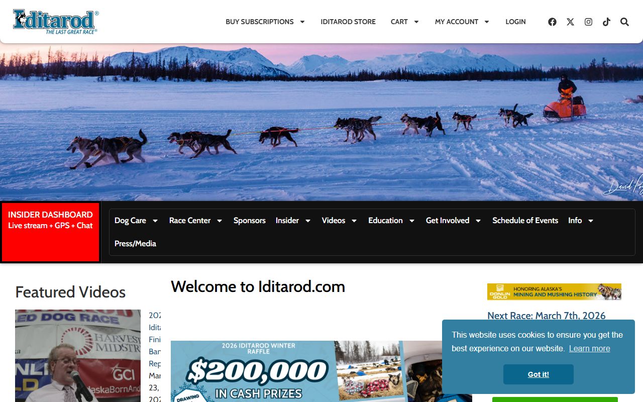 Iditarod Trail headquarters building in Wasilla Alaska