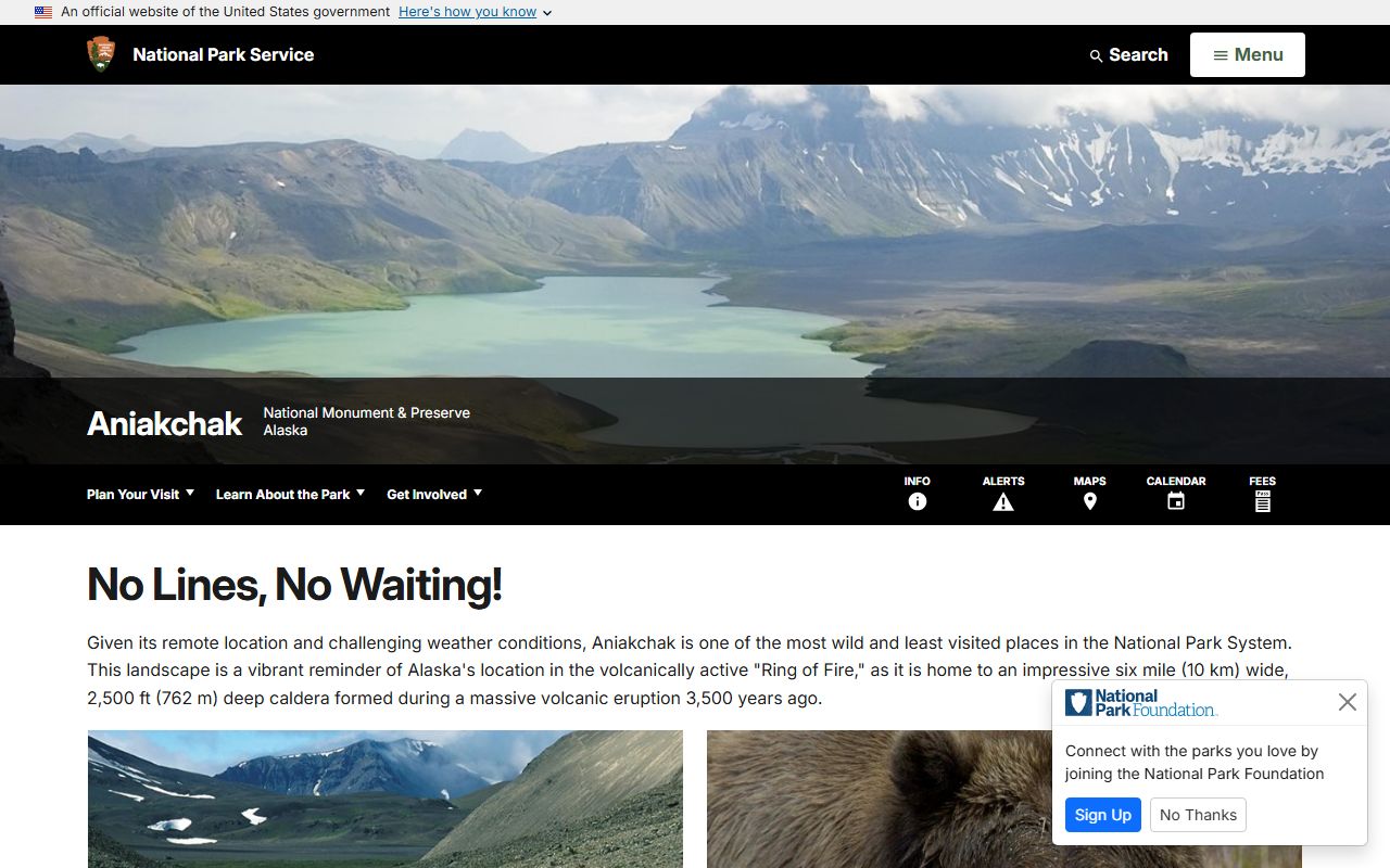 Aniakchak National Monument caldera in southwestern Alaska showing the volcanic landscape within Bethel Census Area