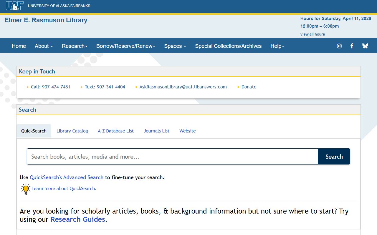 University of Alaska Fairbanks Rasmuson Library genealogy collections