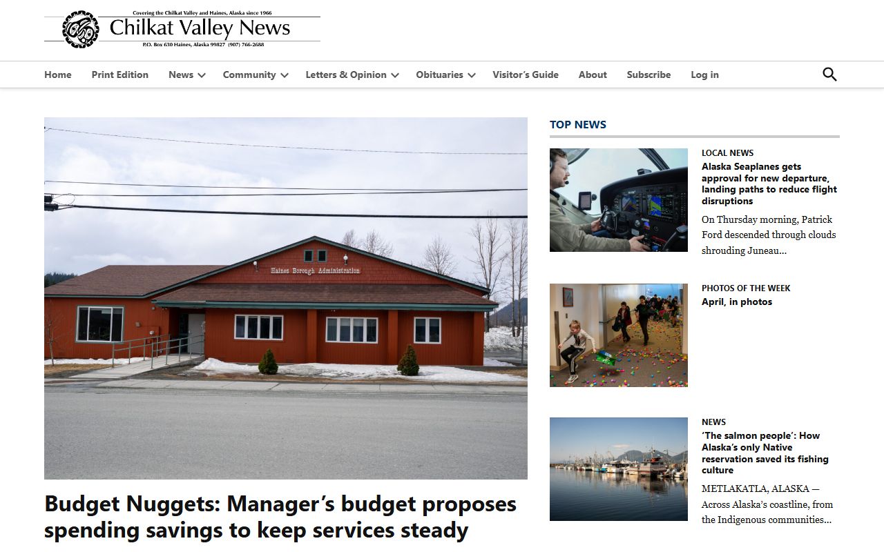 Chilkat Valley News archives for Haines Borough genealogy