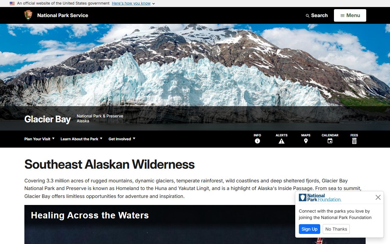 Glacier Bay National Park in Hoonah-Angoon Census Area, Alaska