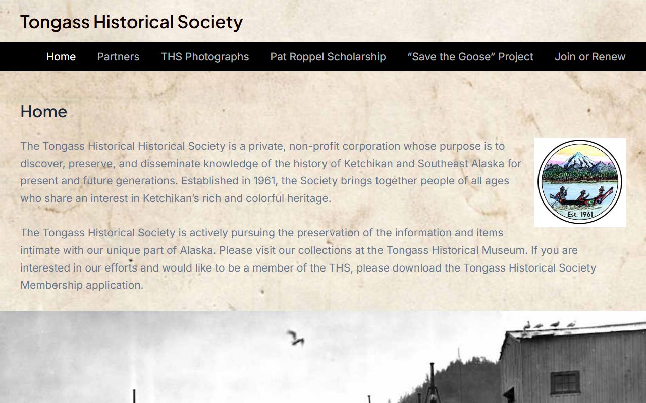 Tongass Historical Society at 629 Dock Street, Ketchikan, offering genealogy research assistance