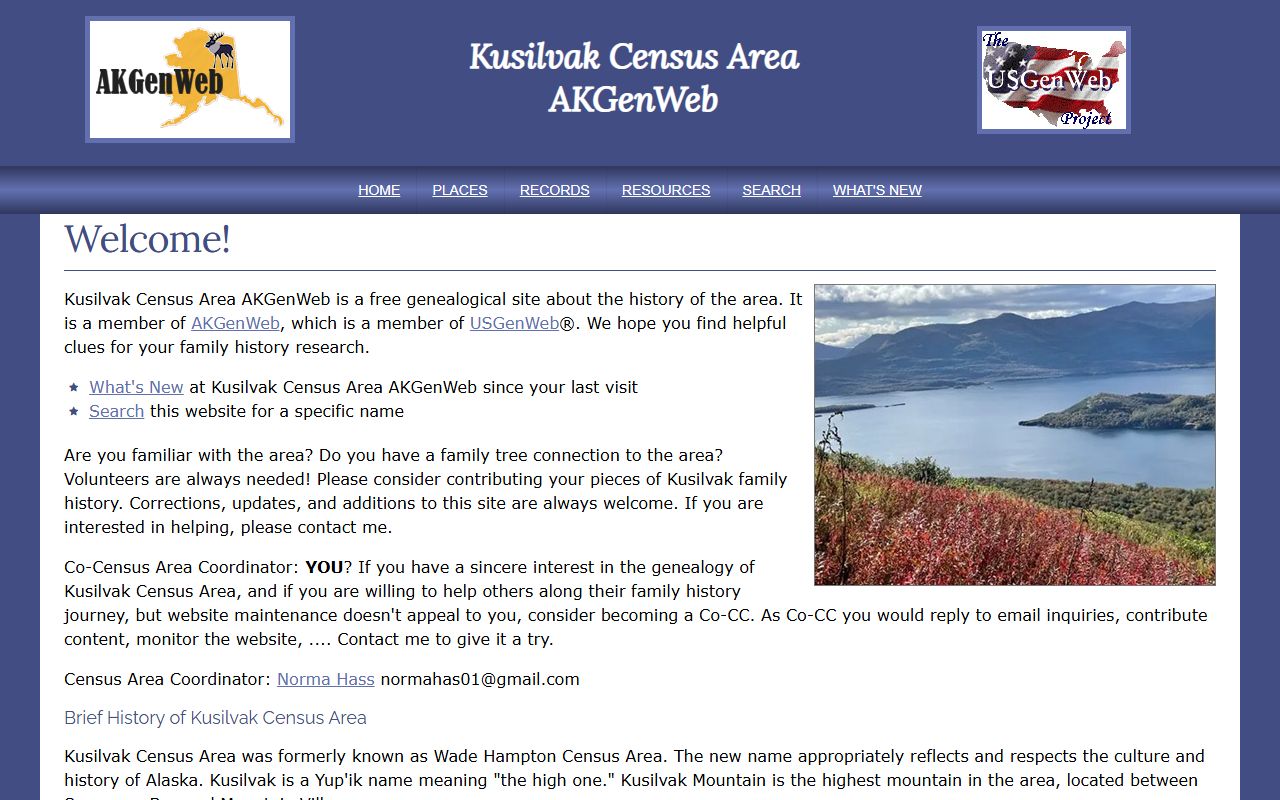 AKGenWeb Kusilvak Census Area genealogy resources for the Yukon-Kuskokwim delta region