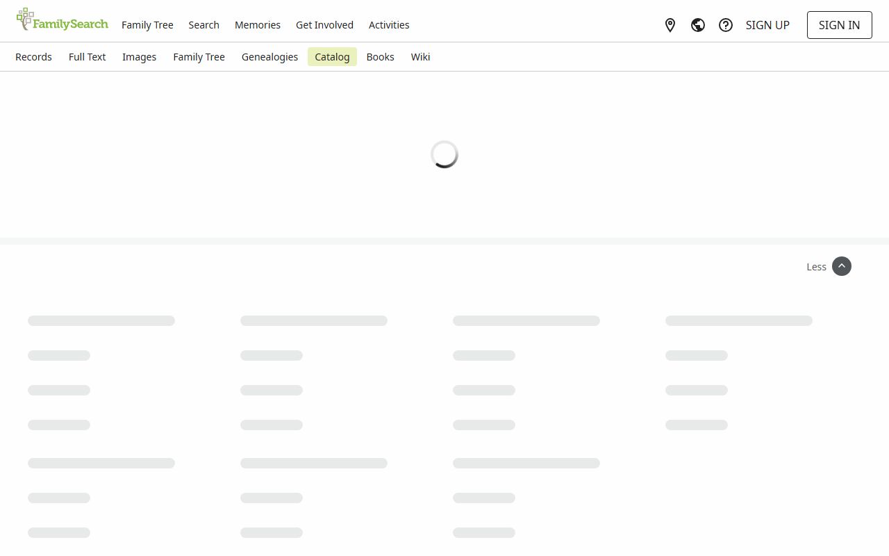 FamilySearch Petersburg vital records catalog and digitized genealogy records