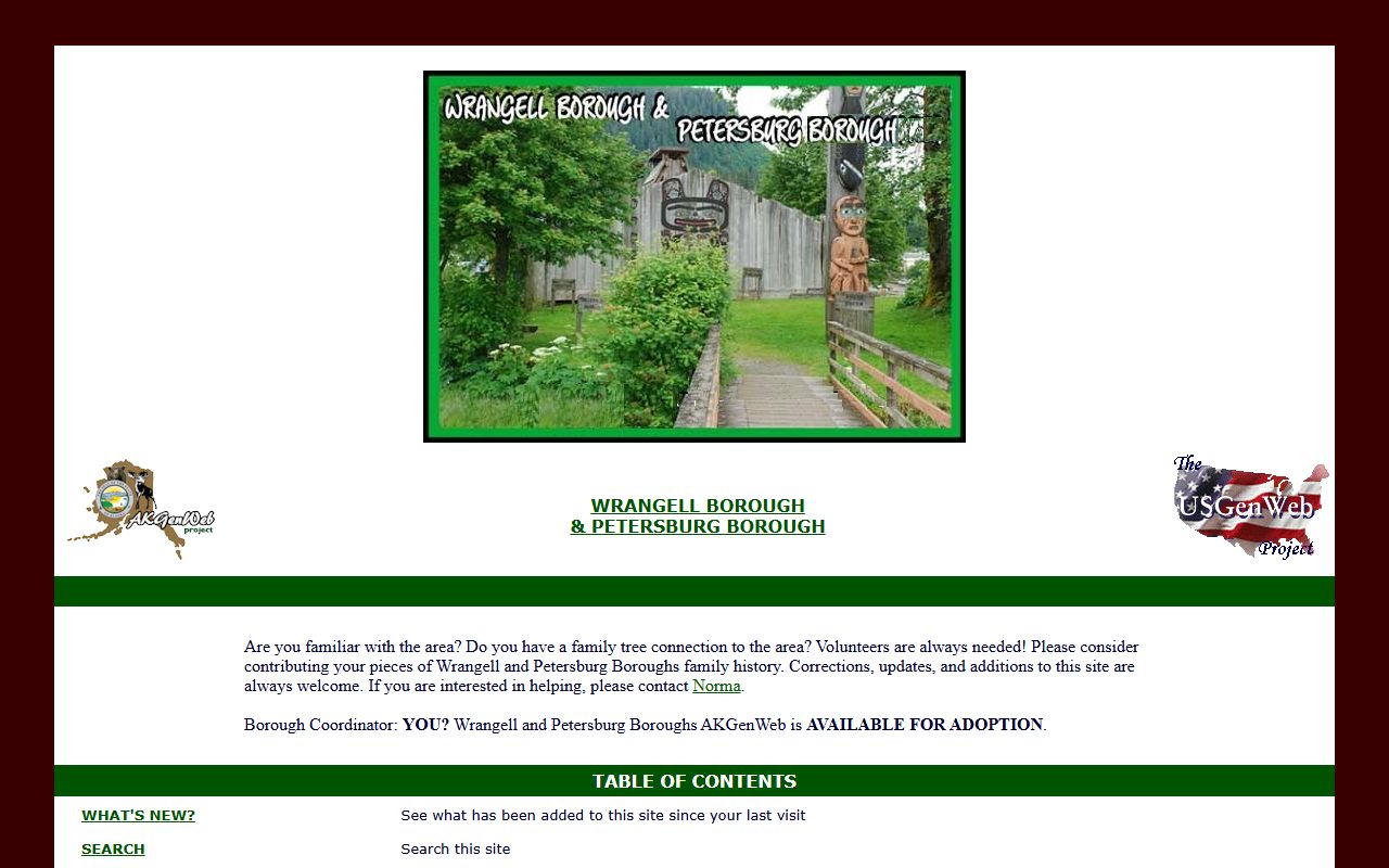 AKGenWeb Wrangell genealogy resources and records index