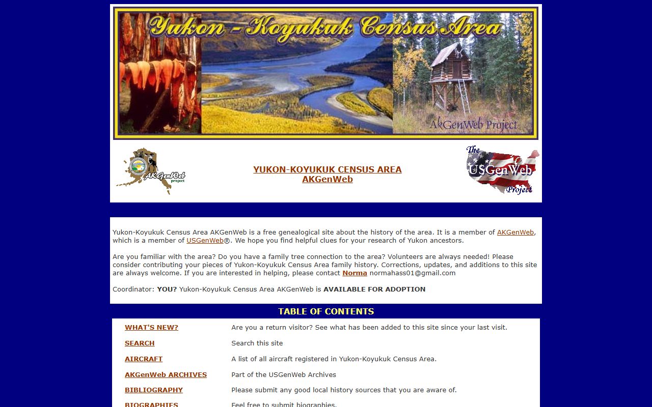AKGenWeb Yukon-Koyukuk genealogy resources and records index